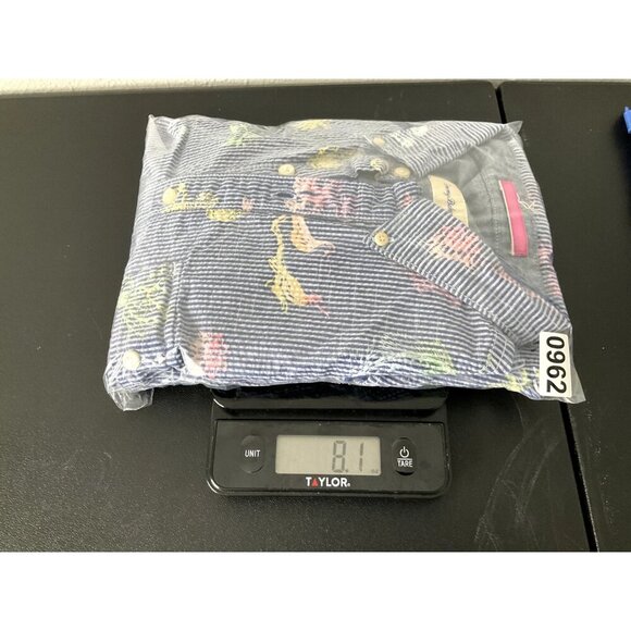 Tommy Bahama Shirt Men M Cotton Button Down‎ Striped Print Travel Vacation - Picture 13 of 13